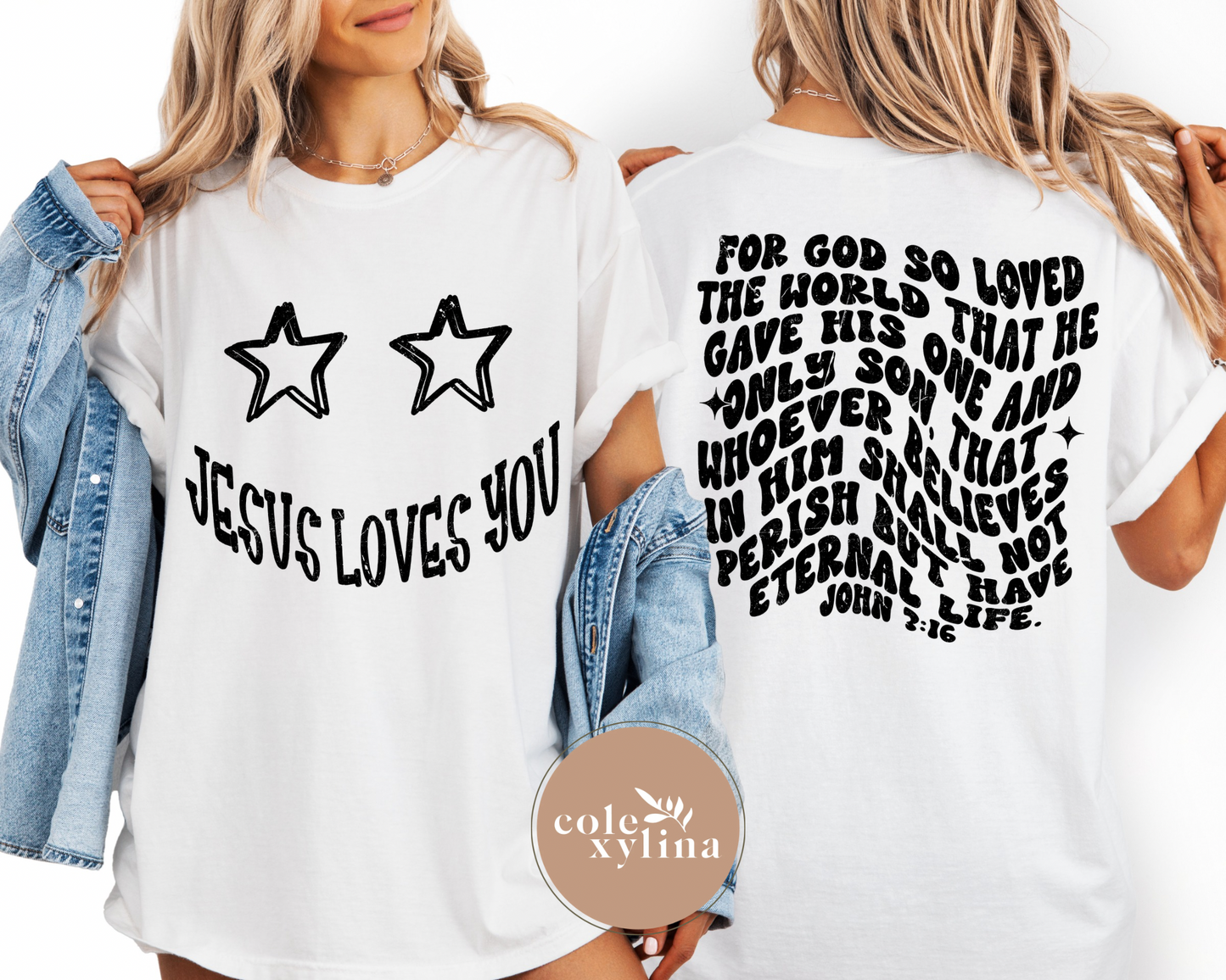 STAR SMILE JESUS LOVES YOU BACK - DTF TRANSFER