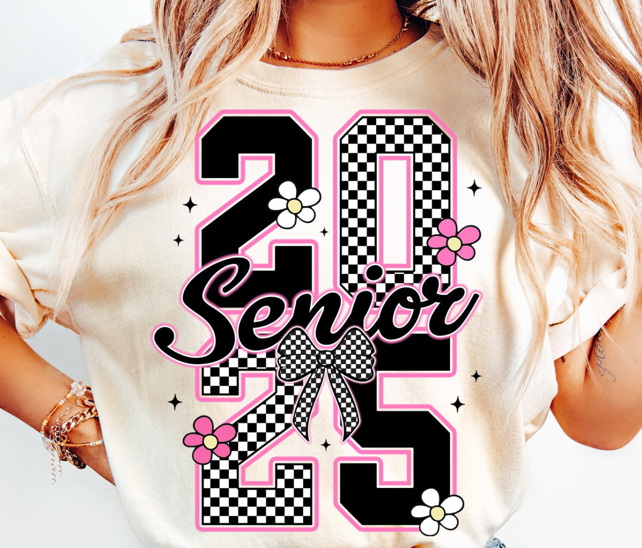 CHECKERED DAISY 2025 SENIOR - DTF TRANSFER