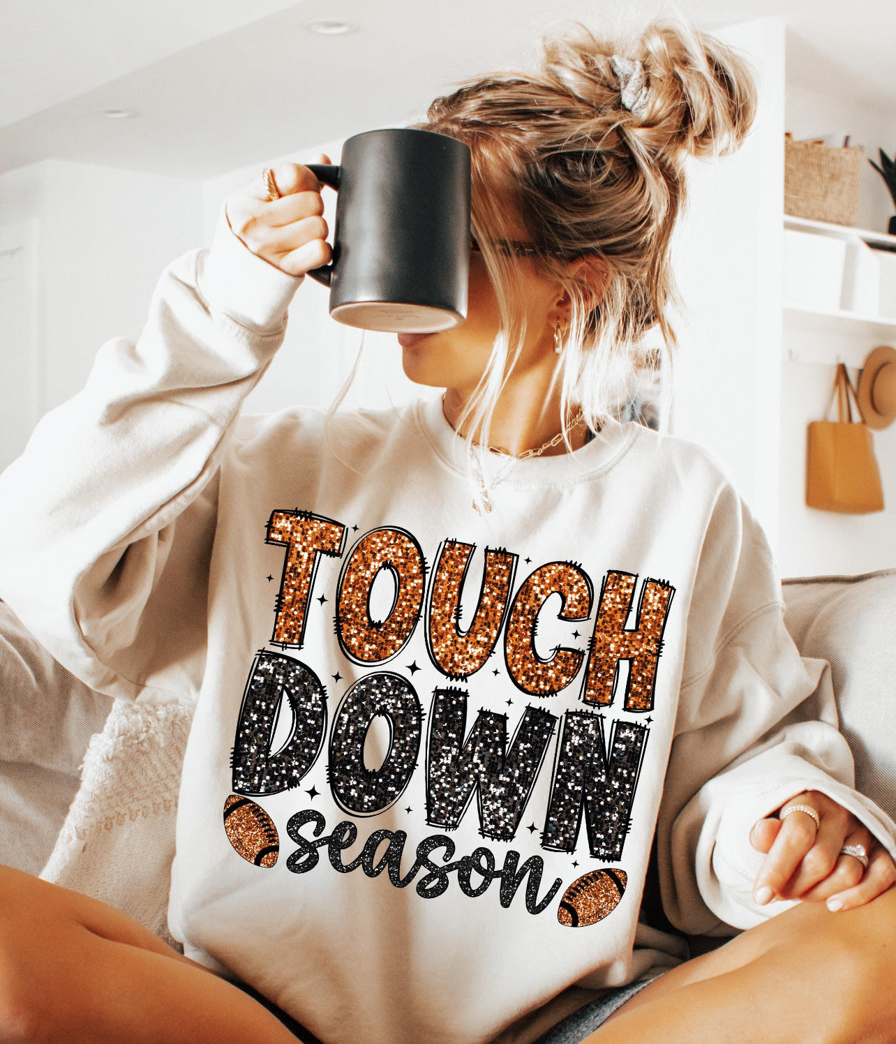 FAUX GLITTER TOUCH DOWN- DTF TRANSFER