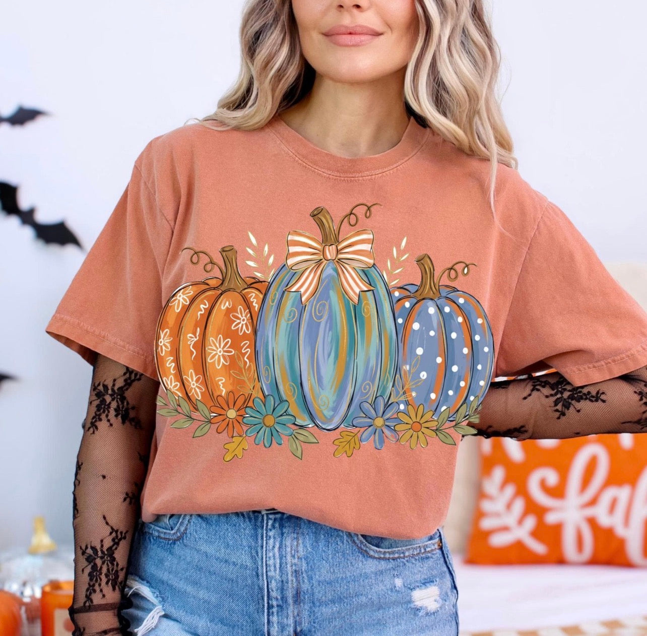 BRUSHSTROKE PUMPKINS - DTF TRANSFER