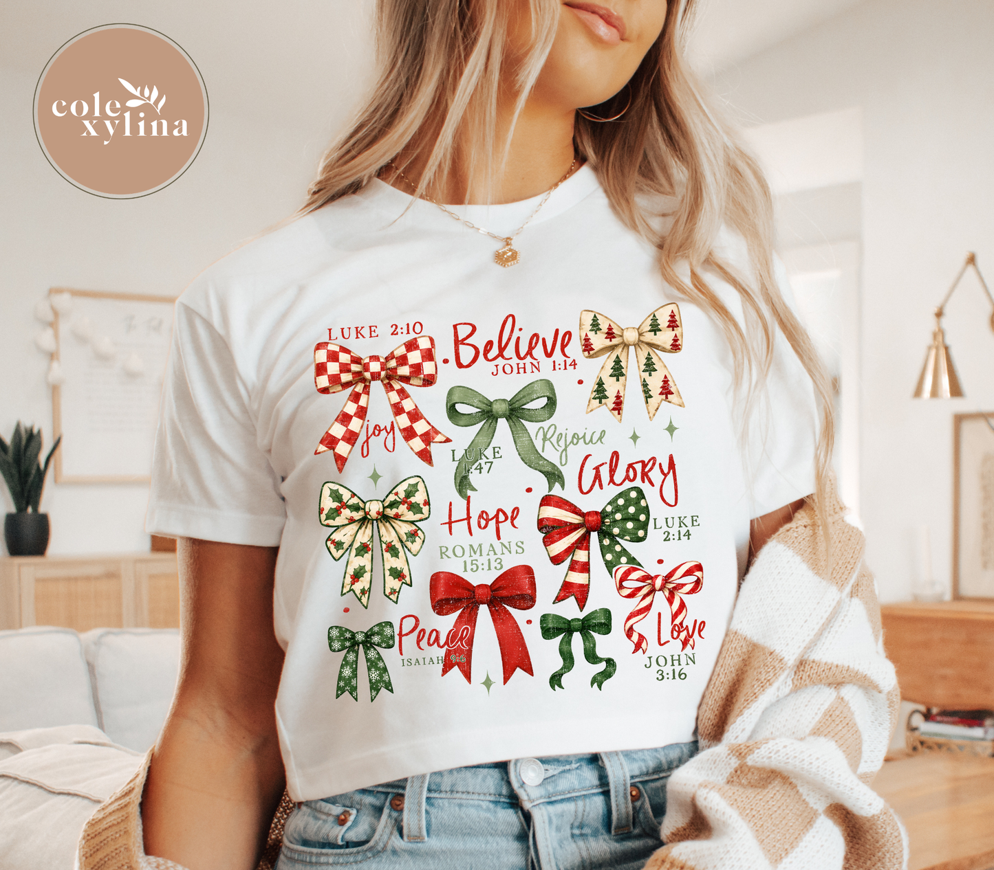 CHRISTMAS SCRIPTURE BOWS - DTF TRANSFER