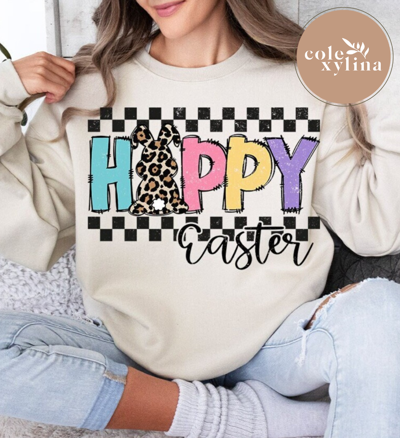CHEETAH BUNNY HAPPY EASTER - DTF TRANSFER