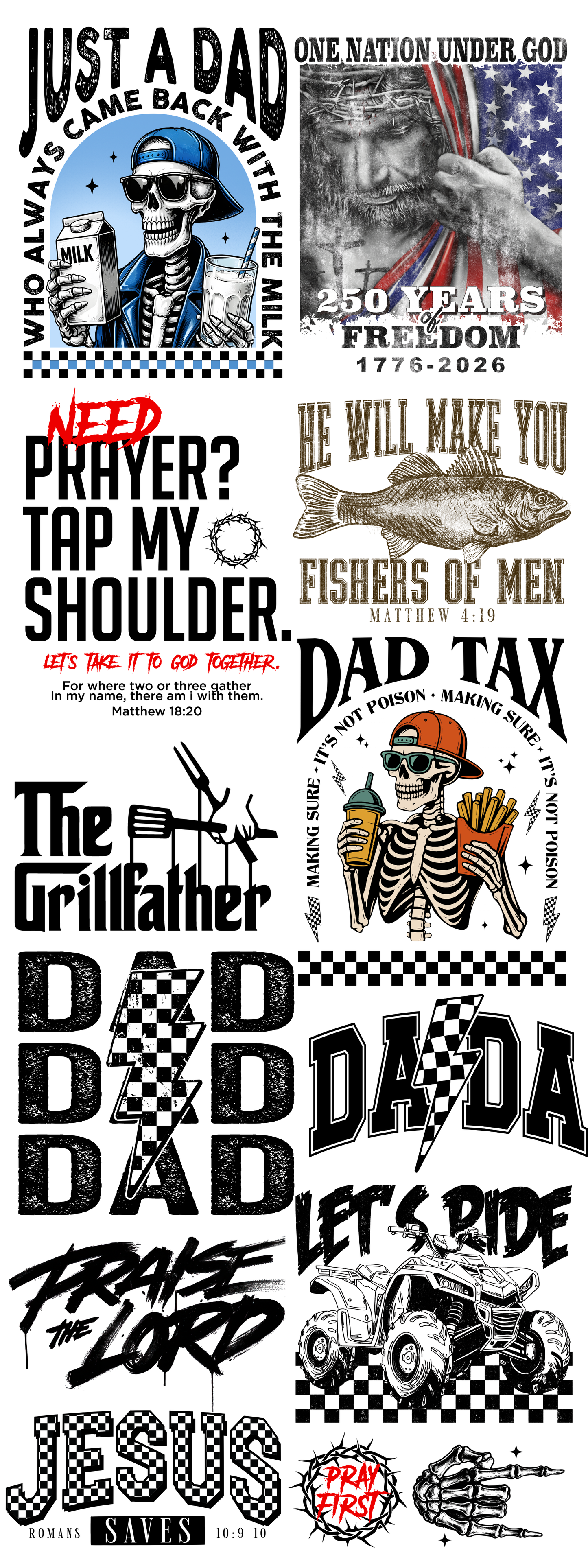 FOR THE DAD’S GANG SHEET - READY TO PRESS