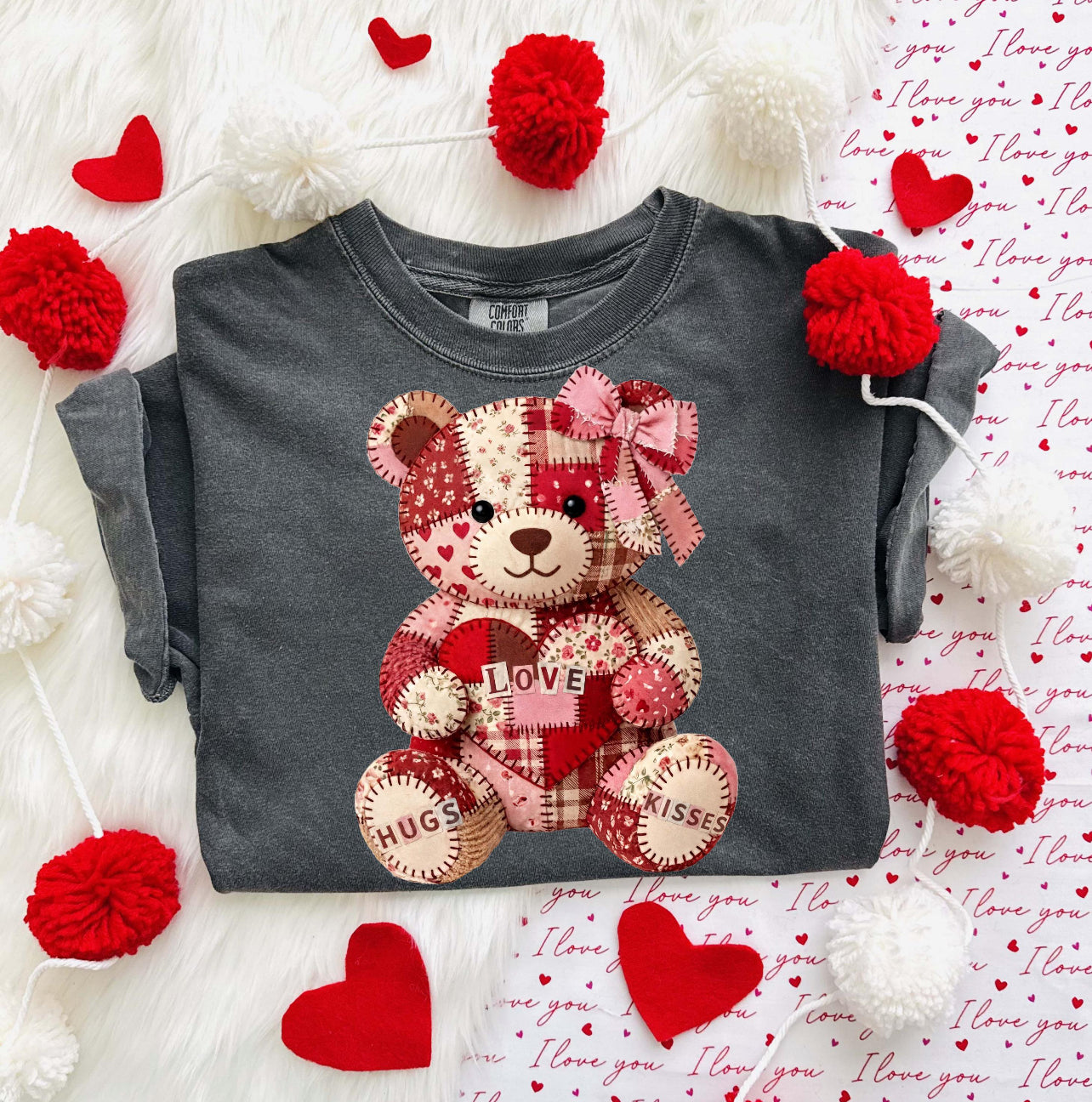 QUILTED VALENTINE TEDDY - DTF TRANSFER