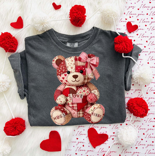 QUILTED VALENTINE TEDDY - DTF TRANSFER