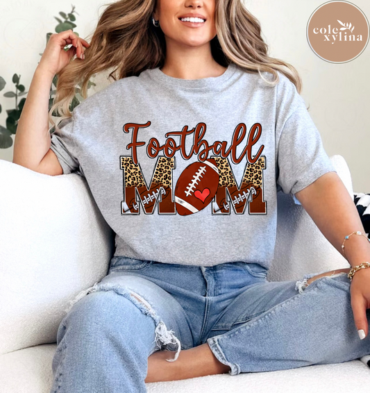FOOTBALL MOM HEART - DTF TRANSFER