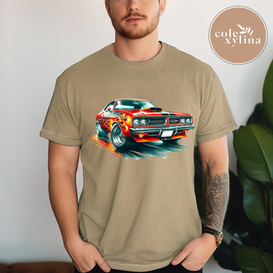 RED MUSCLE CAR - DTF TRANSFER