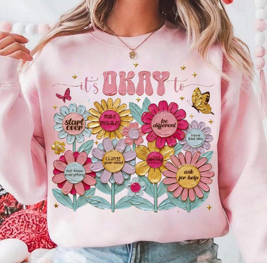 FAUX PAINTED INSPIRATIONAL FLOWERS - DTF TRANSFER