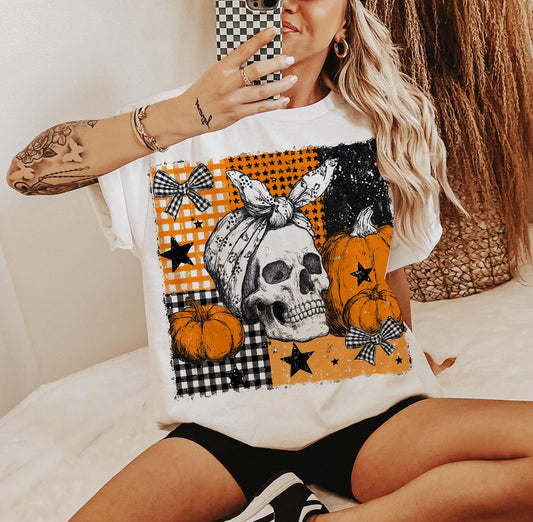 HALLOWEEN FALL SKULL - DTF TRANSFER