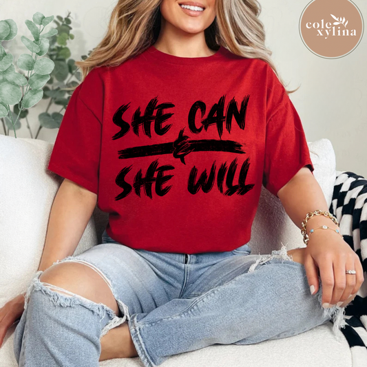 SHE CAN SHE WILL (3 OPTIONS) - DTF TRANSFER