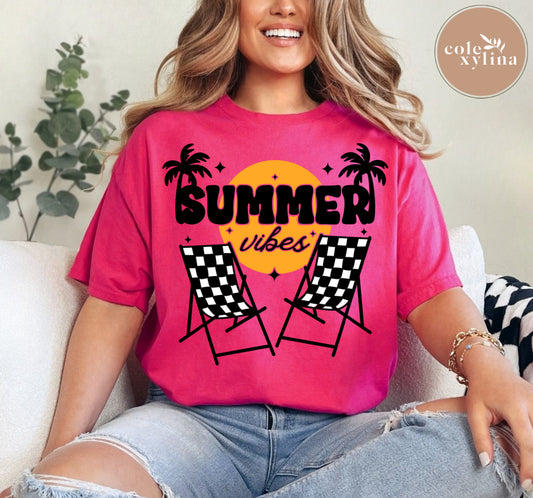 SUMMER VIBES CHECKERED - DTF TRANSFER