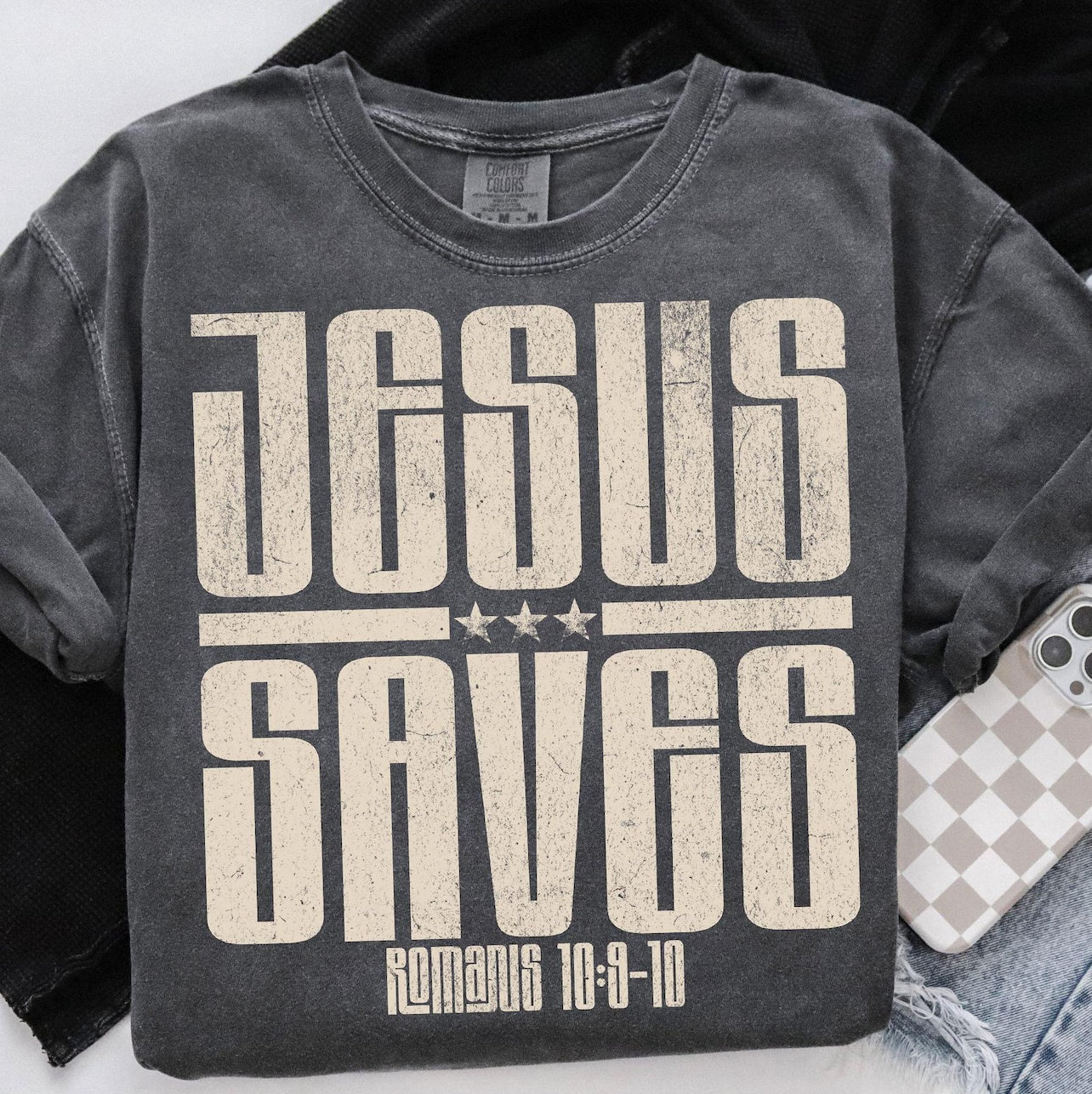 JESUS SAVES (3 COLOR OPTIONS) - DTF TRANSFER