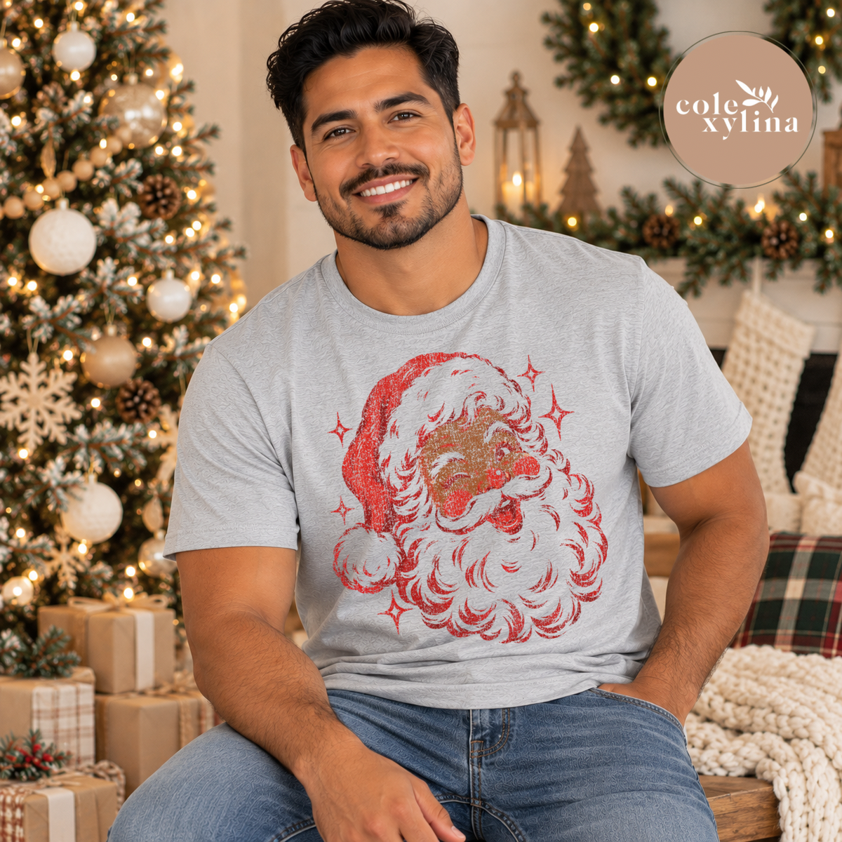GRUNGE SANTA DARK - DTF TRANSFER