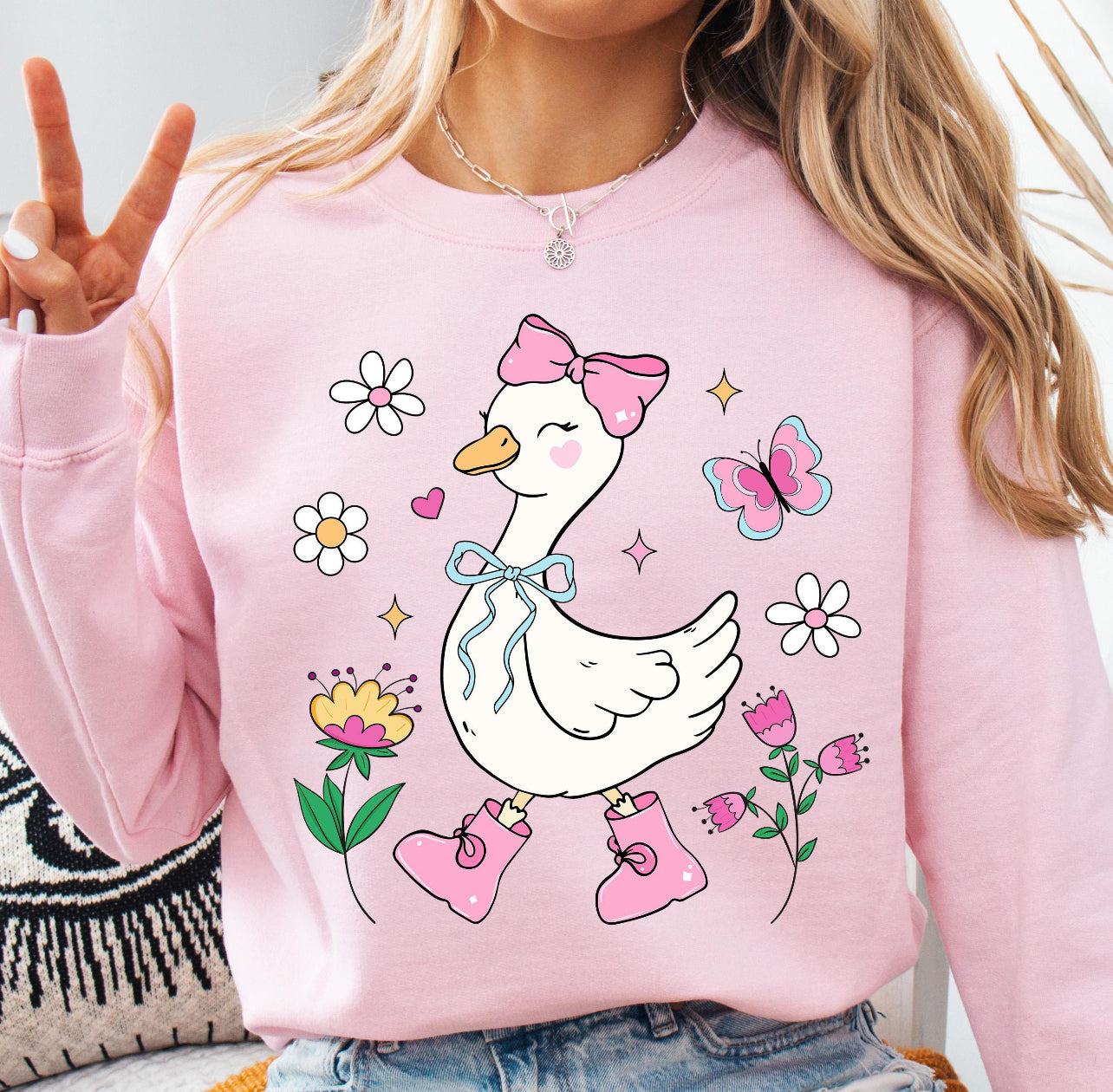 PINK SPRING GOOSE COQUETTE - DTF TRANSFER