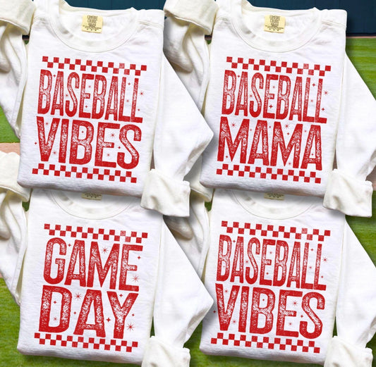 GRUNGE BASEBALL VIBES (3 COLOR OPTIONS) - DTF TRANSFER