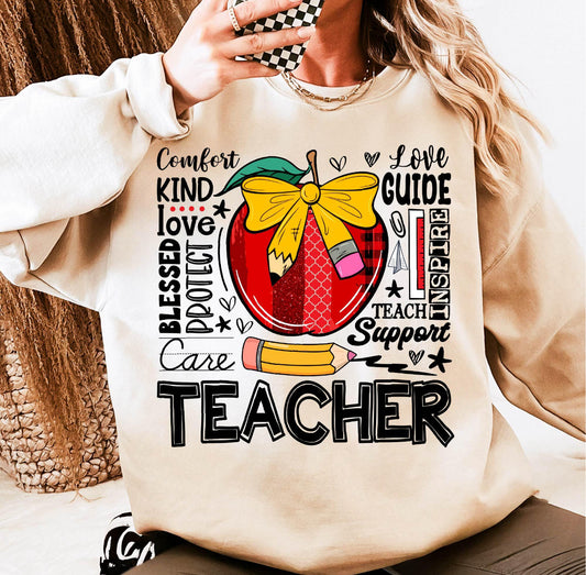 TEACHER PENCIL APPLE - DTF TRANSFER