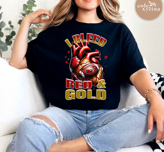 SHIRT - I BLEED RED & GOLD