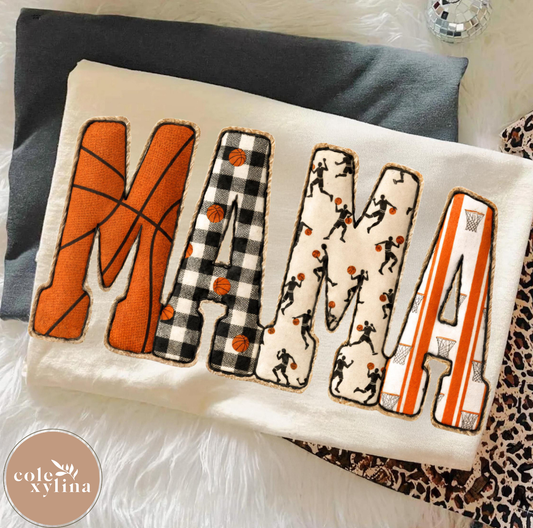 FAUX PATCH BASKETBALL MAMA - DTF TRANSFER