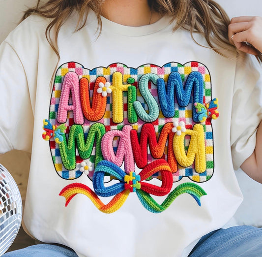 FAUX YARN AUTISM MAMA - DTF TRANSFER