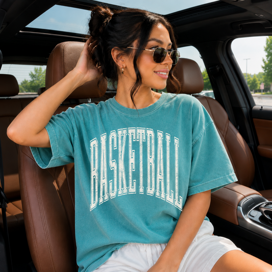 BASKETBALL CREAM GRUNGE - DTF TRANSFER
