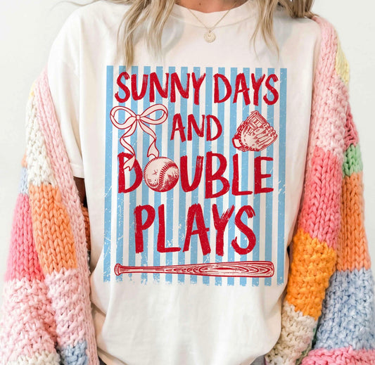 STRIPED SUNNDY DAYS AND DOUBLE PLAYS  - DTF TRANSFER