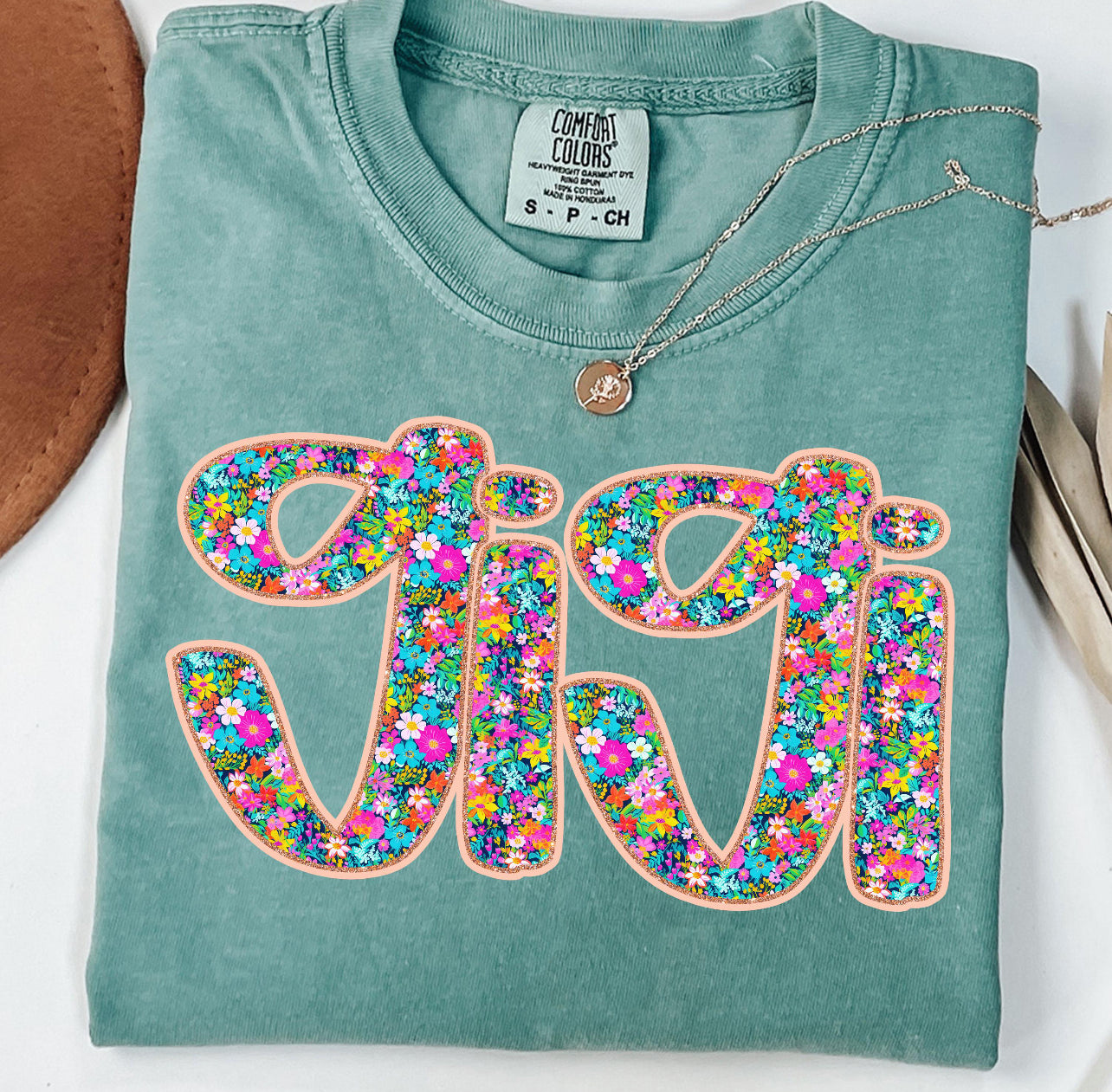 FLORAL GLITTER NAME (4 OPTIONS) - DTF TRANSFER