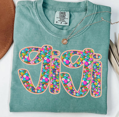FLORAL GLITTER NAME (4 OPTIONS) - DTF TRANSFER