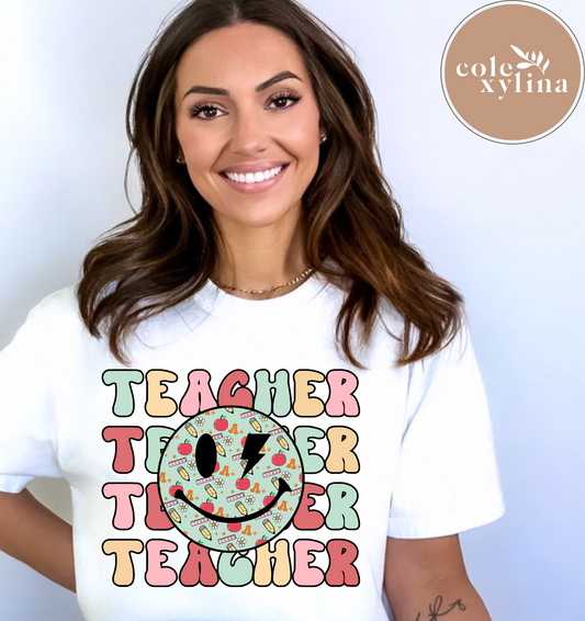 TEACHER RETRO SMILE - SHIRT