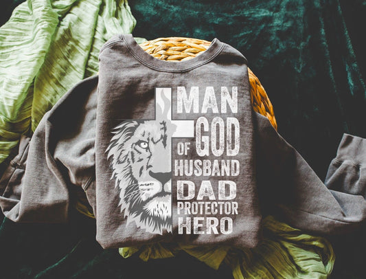MAN OF GOD HUSBAND DAD PROTECTOR HERO - DTF TRANSFER