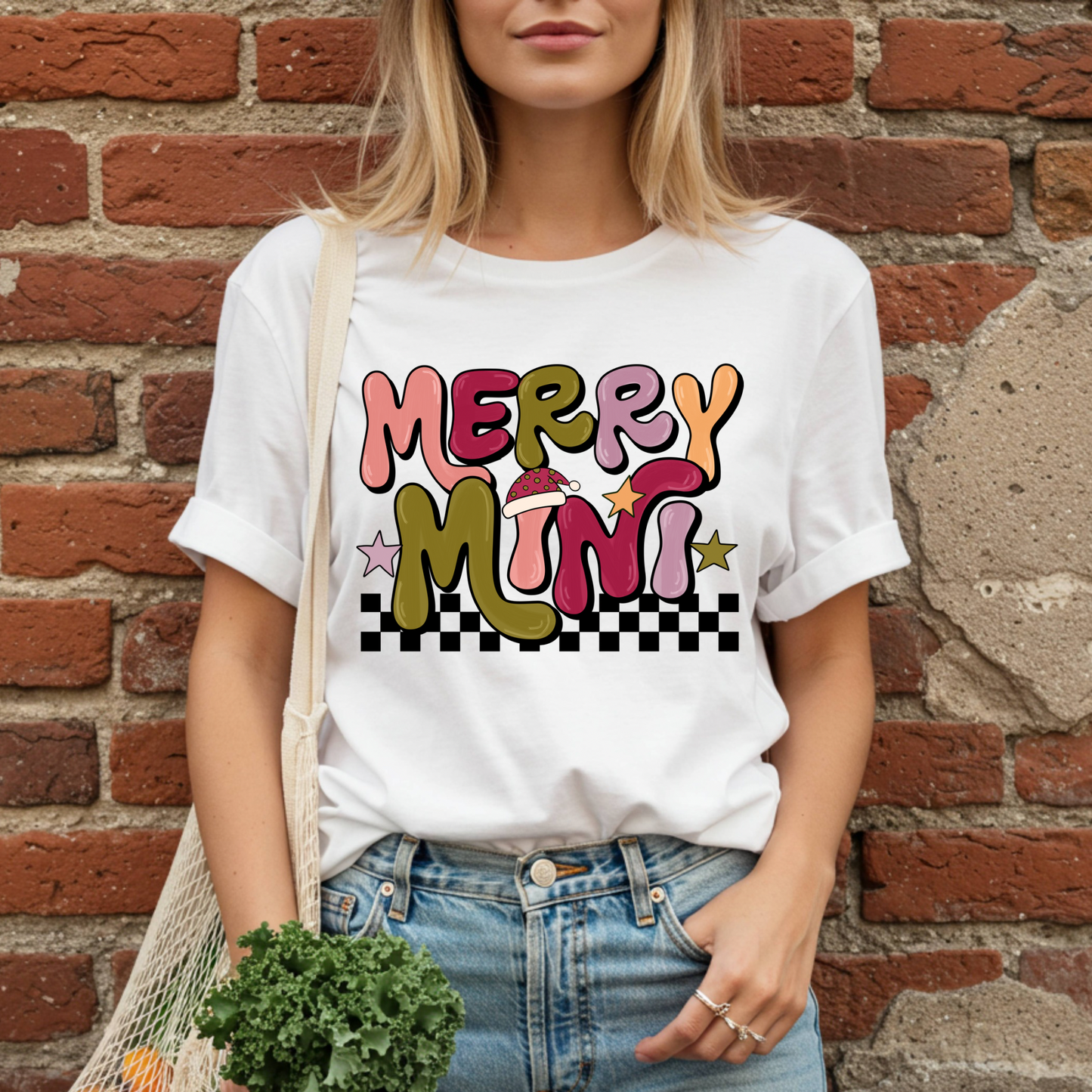 CHECKERED MERRY MINI - DTF TRANSFER