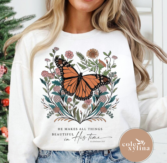 HE MAKES ALL THINGS BEAUTIFUL BLACK (2 OPTIONS) - DTF TRANSFER