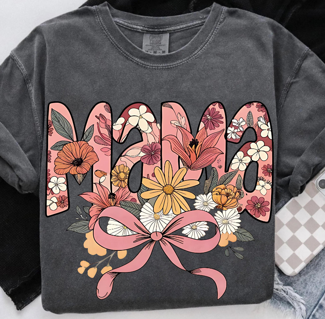 PINK FLORAL COQUETTE MAMA - DTF TRANSFER