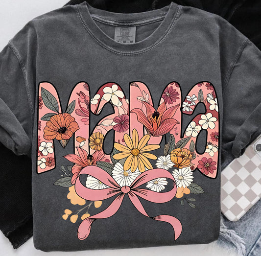 PINK FLORAL COQUETTE MAMA - DTF TRANSFER