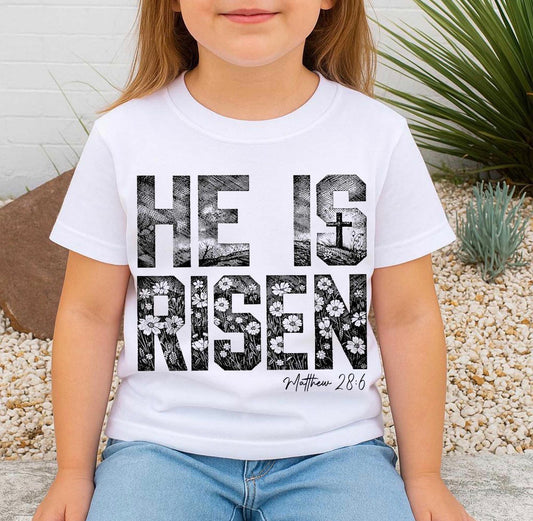 HALF TONE HE IS RISEN - DTF TRANSFER