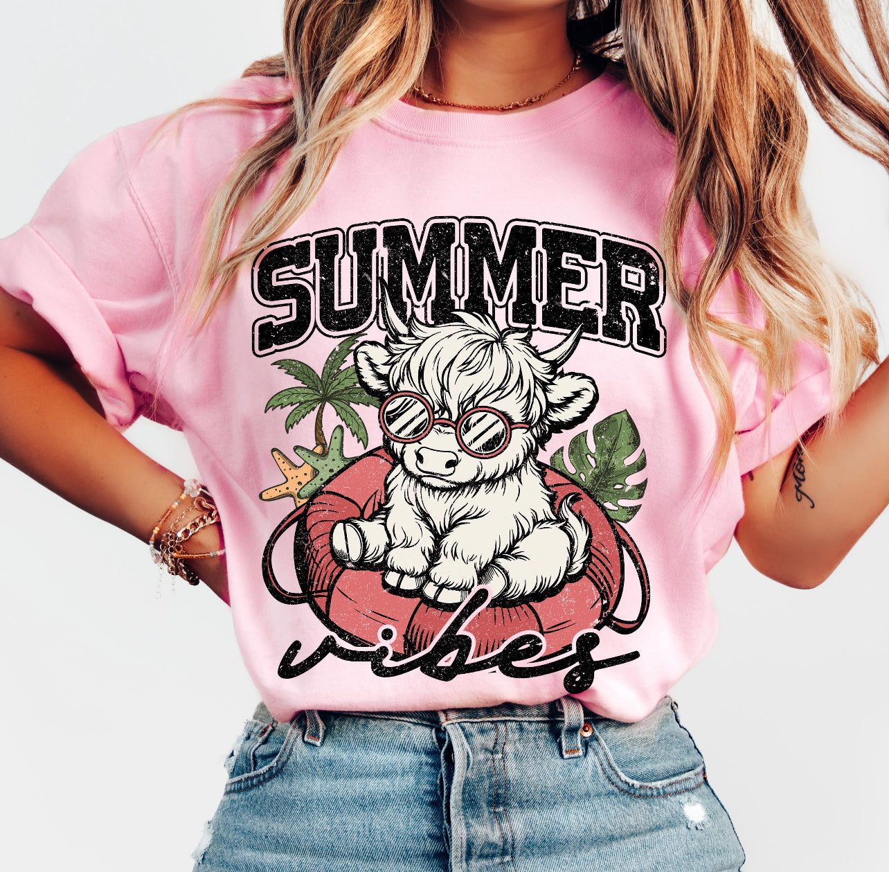 FUNNY COW SUMMER VIBES - DTF TRANSFER