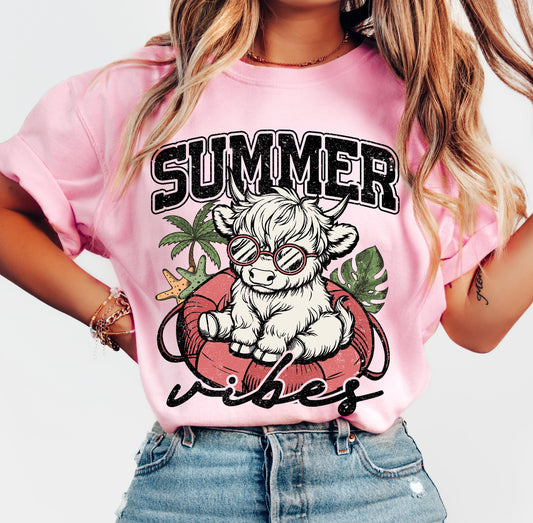 FUNNY COW SUMMER VIBES - DTF TRANSFER