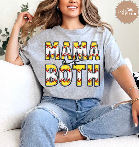FAUX EMBROIDERY MAMA OF BOTH - DTF TRANSFER