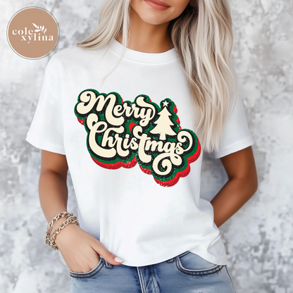 RETRO MERRY CHRISTMAS (2 OPTIONS) - DTF TRANSFER