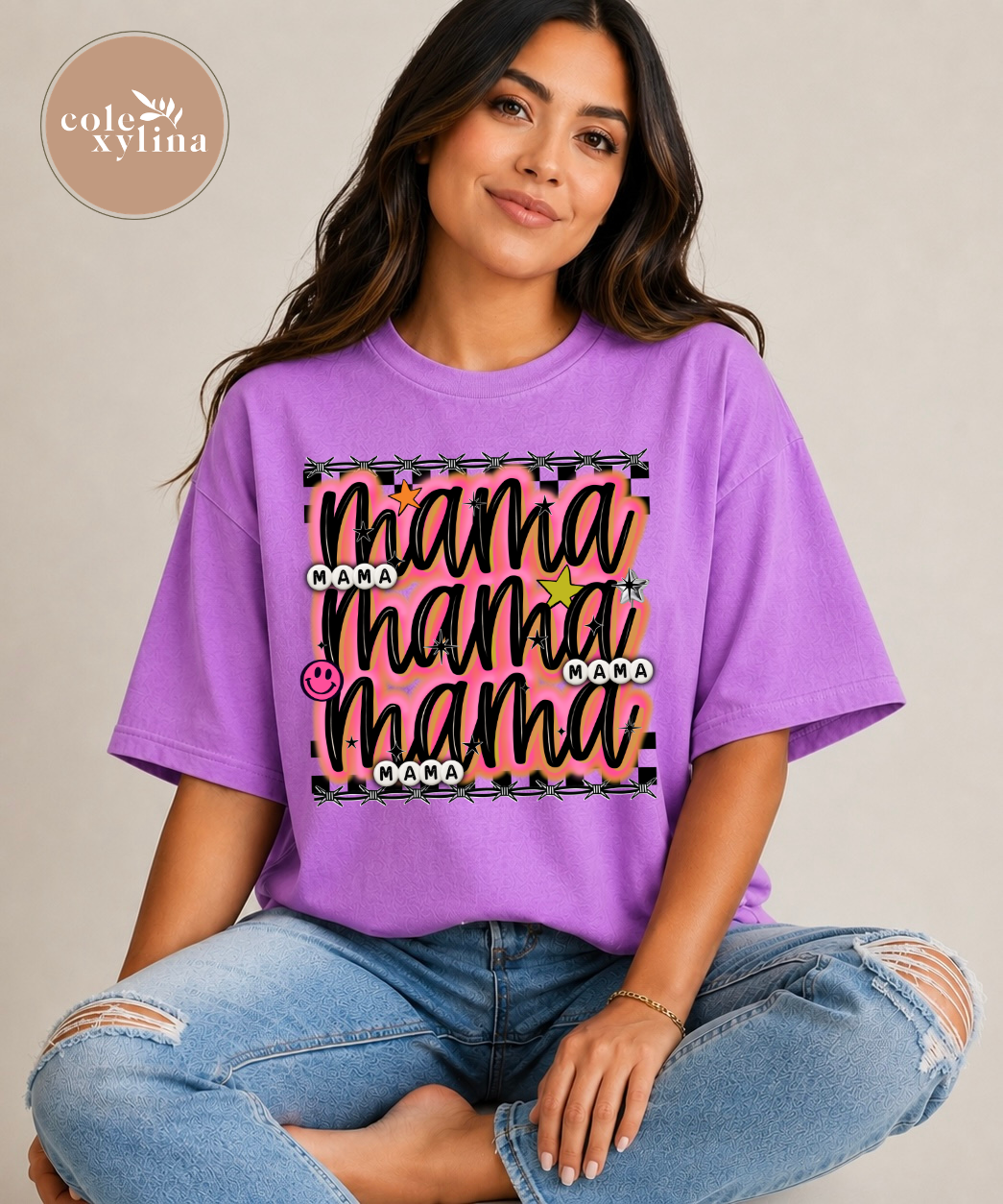 CHECKERED SPRAY PAINT MAMA - DTF TRANSFER