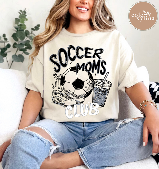 VINTAGE SOCCER MOMS CLUB BLACK & WHITE - DTF TRANSFER
