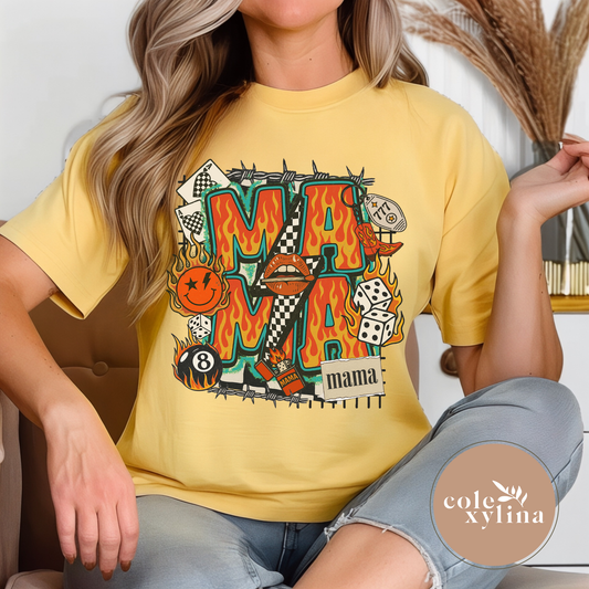FLAMING WESTERN MAMA - DTF TRANSFER