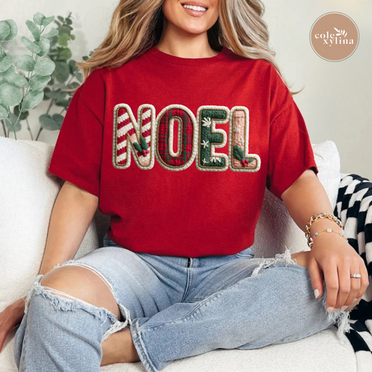 FAUX STITCH NOEL- DTF TRANSFER