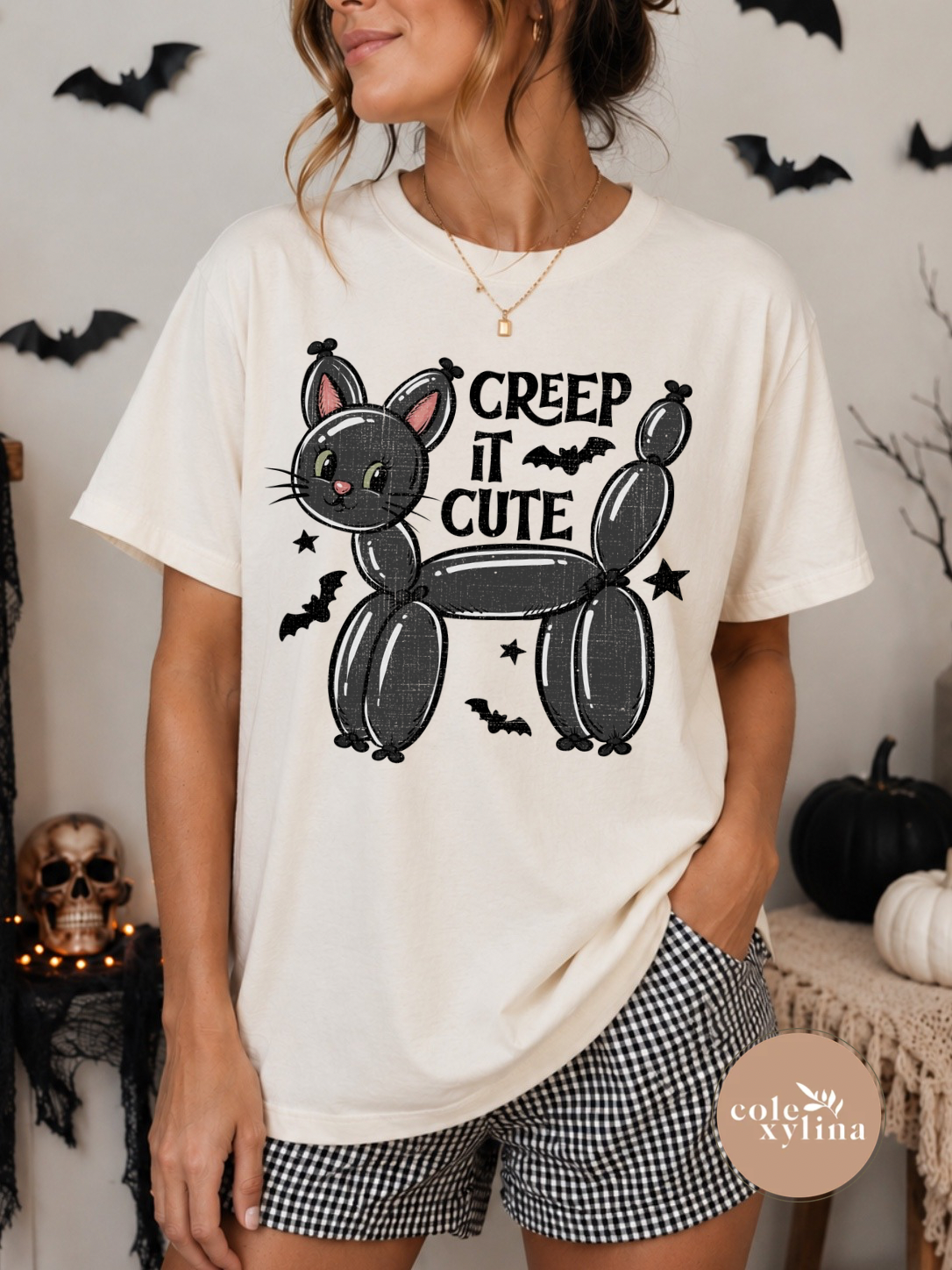 CREEP IT CUTE CAT BALLOON - DTF TRANSFER
