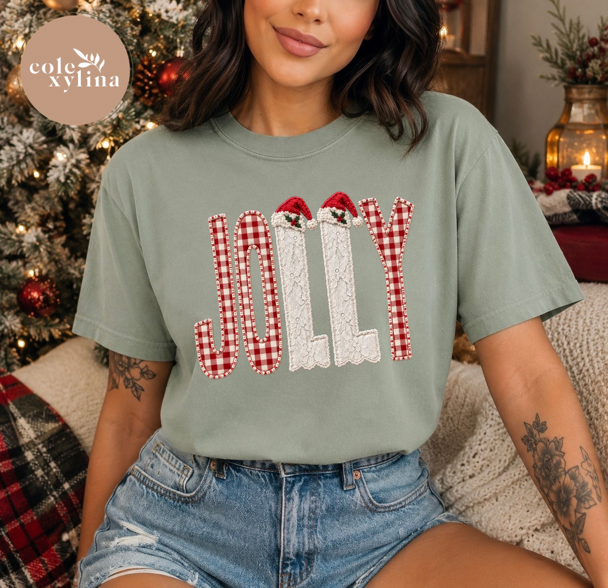 RED PLAID JOLLY - DTF TRANSFER