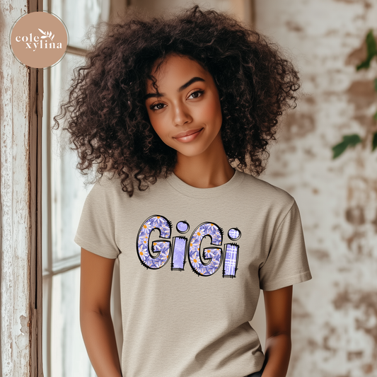 PURPLE FLORAL GIGI - DTF TRANSFER