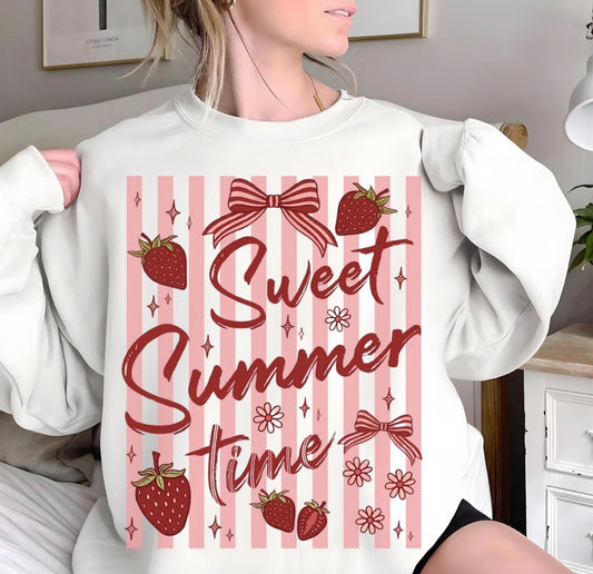 PINK STRIPES SWEET SUMMER - DTF TRANSFER