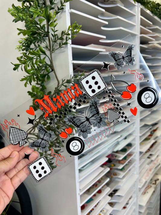 CHECKERED MAMA DICE - 16OZ WRAP DOUBLE SIDED