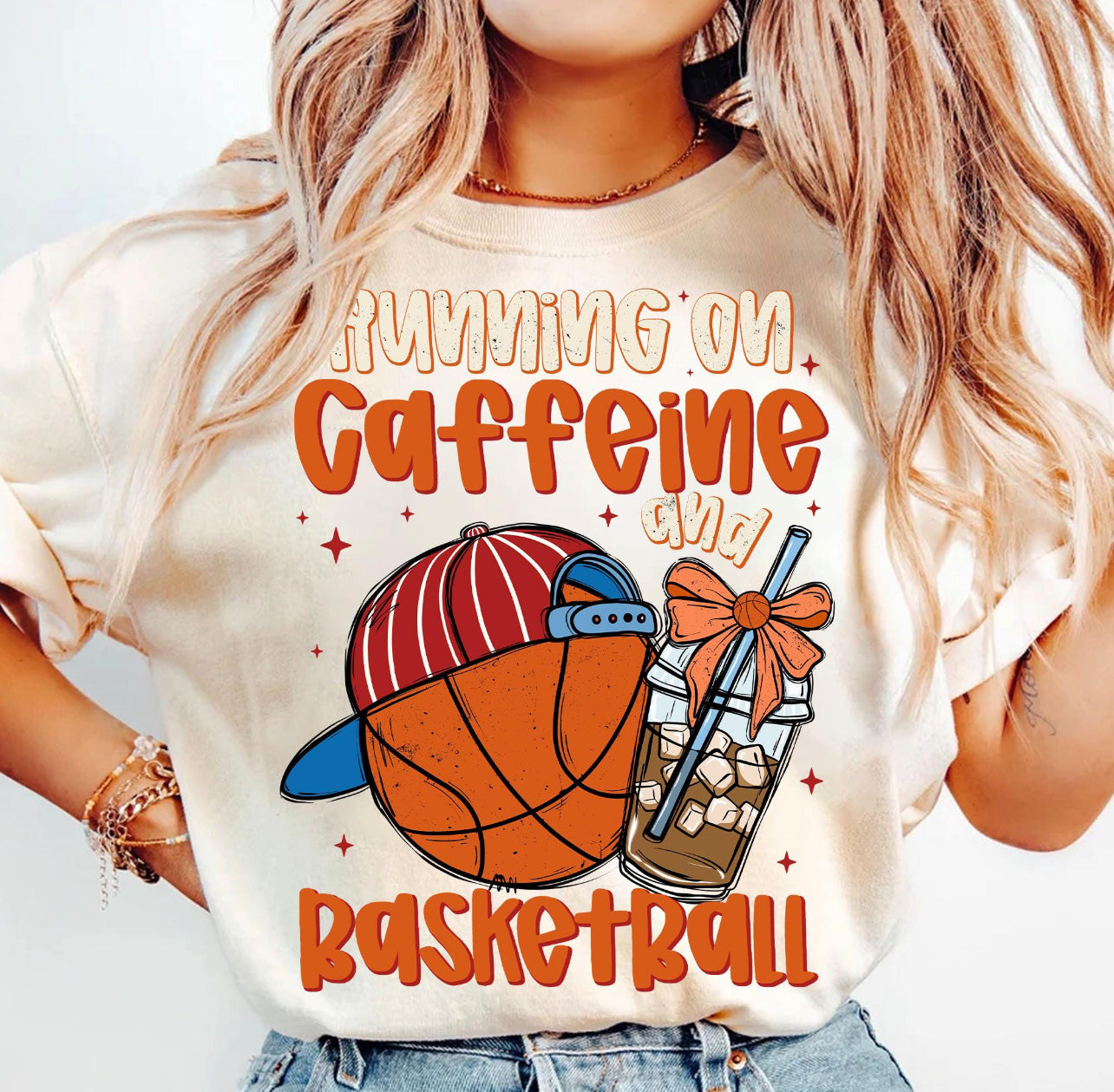 RUNNING ON CAFFEINE AND BASKETBALL - DTF TRANSFER