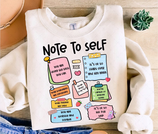 NOTE TO SELF - DTF TRANSFER