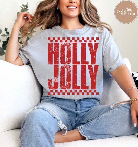 GRUNGE HOLLY JOLLY - DTF TRANSFER
